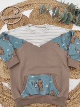 Lade das Bild in den Galerie-Viewer, Gr. 98 Oversize Sweatshirt (lang geschnitten) Nachtwanderung