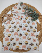 Lade das Bild in den Galerie-Viewer, 1-3 Jahre Badeponcho Musselin Bienen