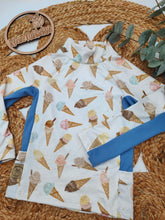 Lade das Bild in den Galerie-Viewer, Gr. 104 UV-Badeshirt langarm, hohes Bündchen, Unterteilung mit Tasche, EP Eis