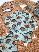 Lade das Bild in den Galerie-Viewer, Gr. 80 UV-Badeset langarm, norm. Bündchen, Dinos