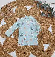 Gr. 68 UV-Badeshirt langarm, hohes Bündchen, Meerestiere