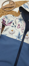 Lade das Bild in den Galerie-Viewer, Gr. 86/92 Softshelljacke gefüttert Blumen Blau
