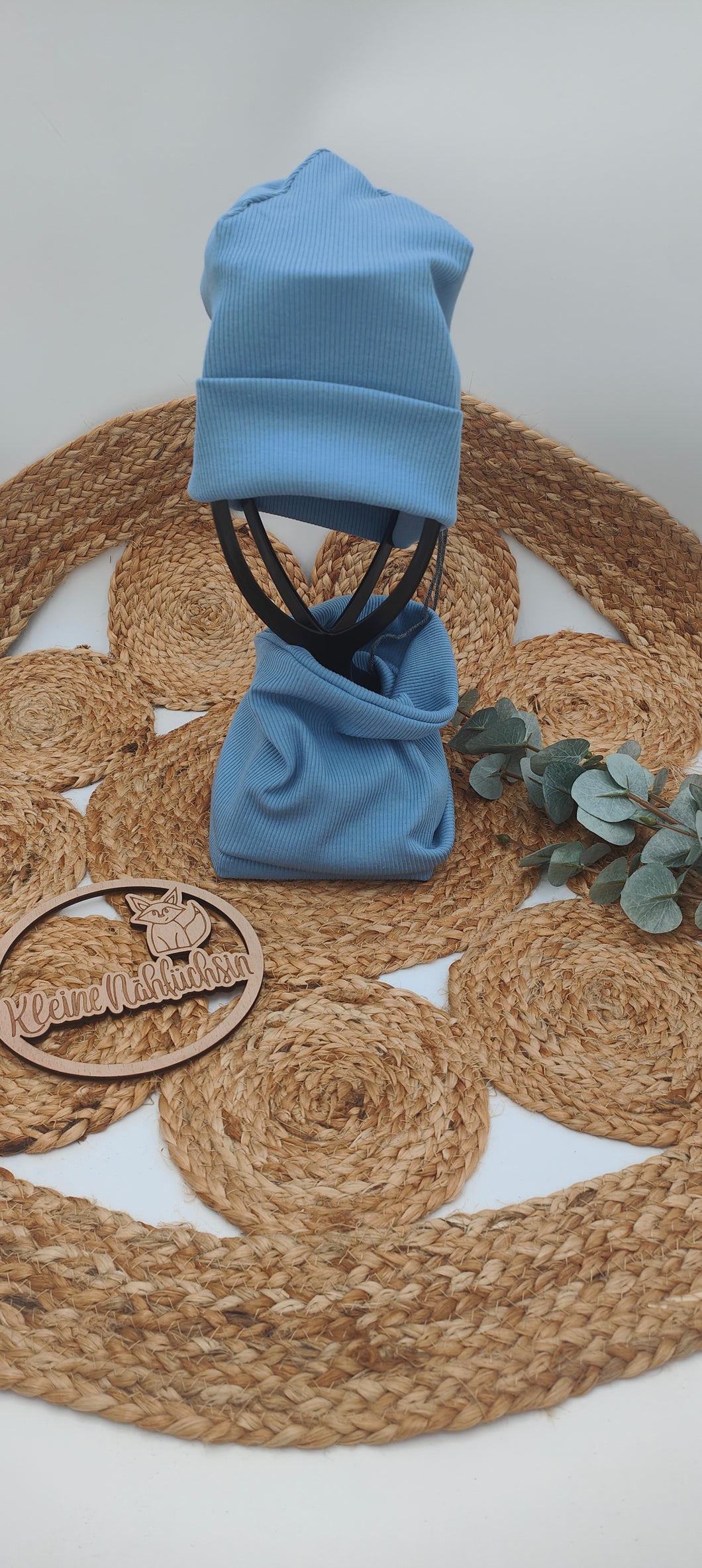 KU 46/49 Beanie + Loop Rip helles Jeansblau