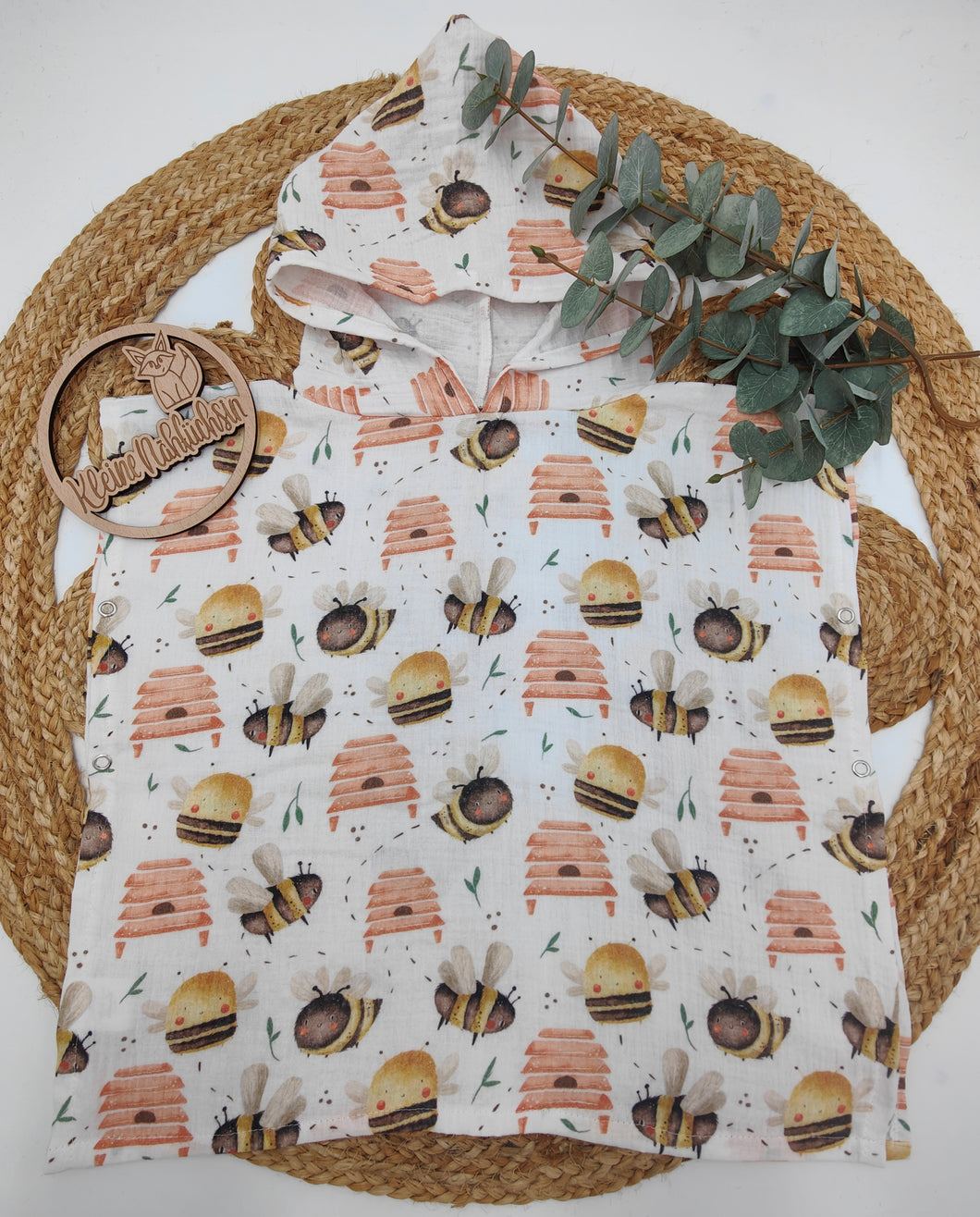 4-7 Jahre Badeponcho Musselin Bienen
