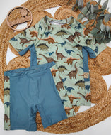 Gr. 140 UV-Badeset kurzarm, Unterteilung mit Tasche, Dinos