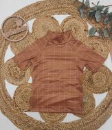 Gr. 116 UV-Badeshirt kurzarm, hohes Bündchen, Raster