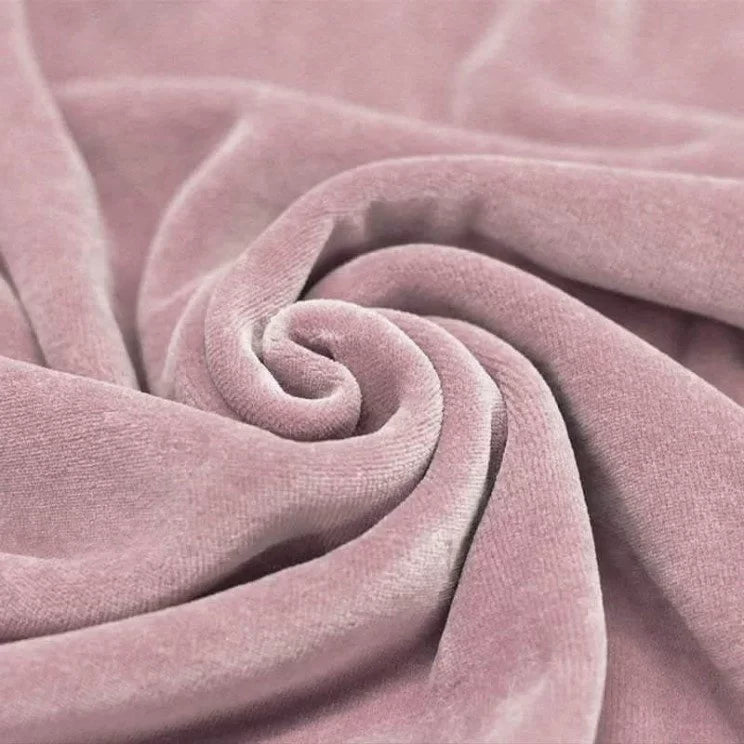 Nicki Velour Altrosa  - Meterware