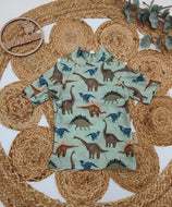 Gr. 92 UV-Badeshirt kurzarm, hohes Bündchen, Dinos