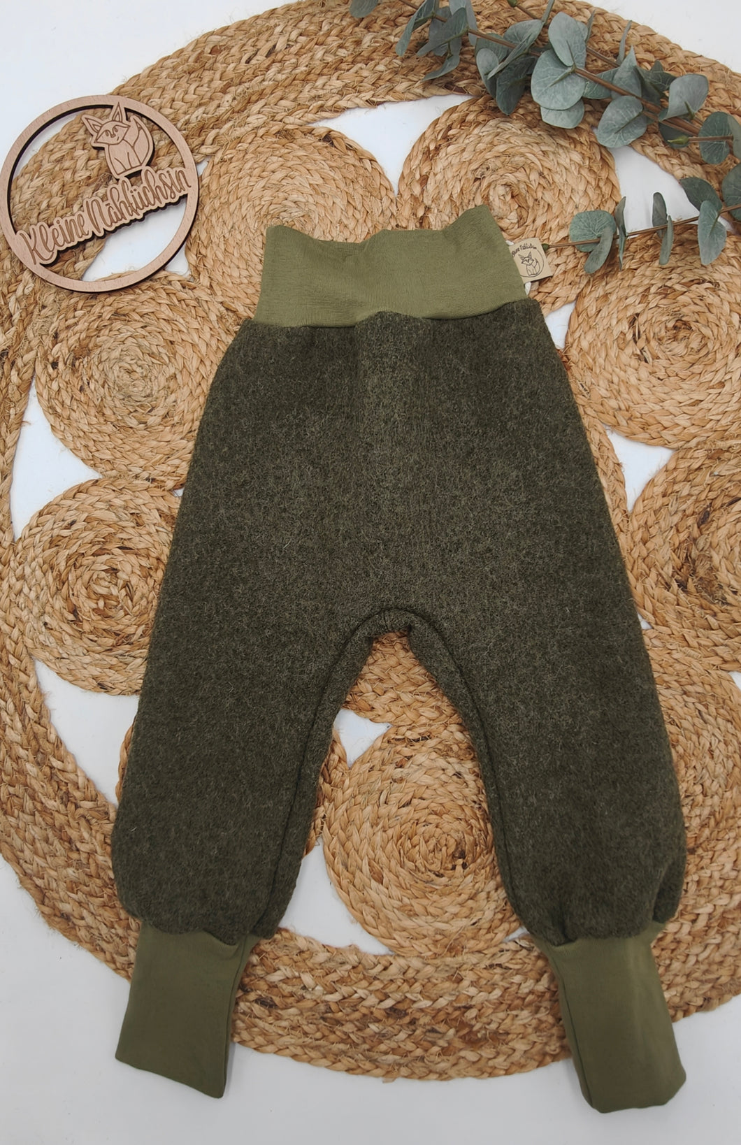 Gr. 86/92 einfache Walkhose Waldgrün