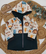 Gr. 86/92 Softshelljacke gefüttert wild Animals grün