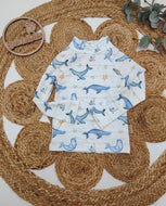 Gr. 98 UV-Badeshirt langarm, hohes Bündchen, EP Wale