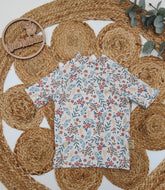 Gr. 92 UV-Badeshirt kurzarm, hohes Bündchen, Blumen