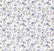 Stoffauswahl blaue Blumenpracht Jersey