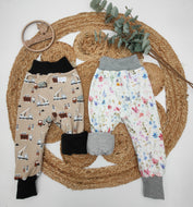 Gr. 86-98 Pumphose wendbar Fahrzeuge / French Terry Schwarz