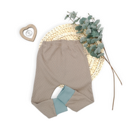 Gr. 98/104 Slim Harem Lochstickjersey Beige